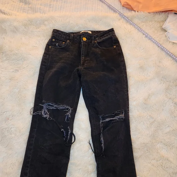 Aviator Nation Vintage Black Distressed Rippedjeans Size 24